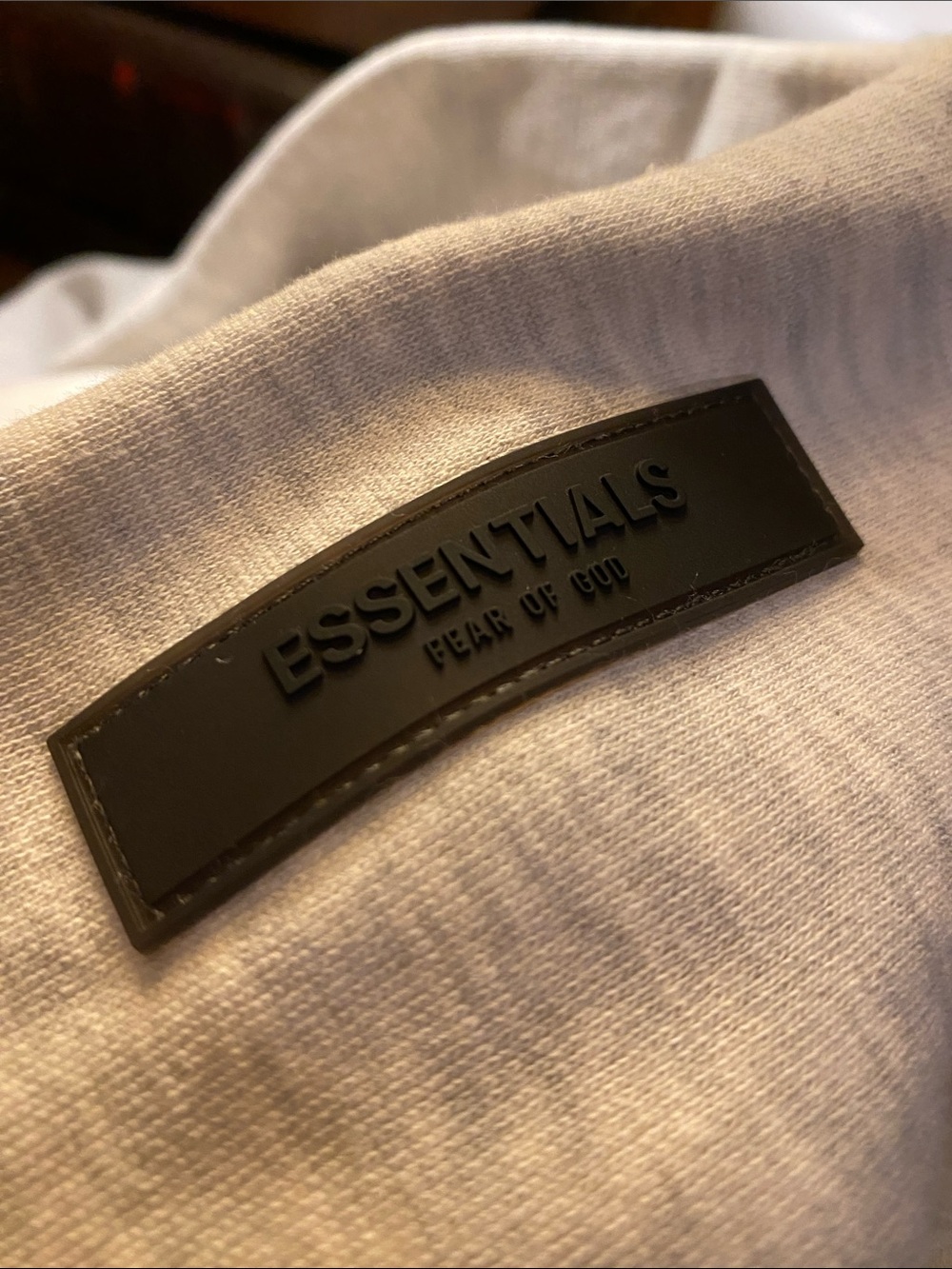 🆕 Fear of Gods Essentials Hoodie Light Oatmeal Hooded Sweatshirt - Picture 5 of 10